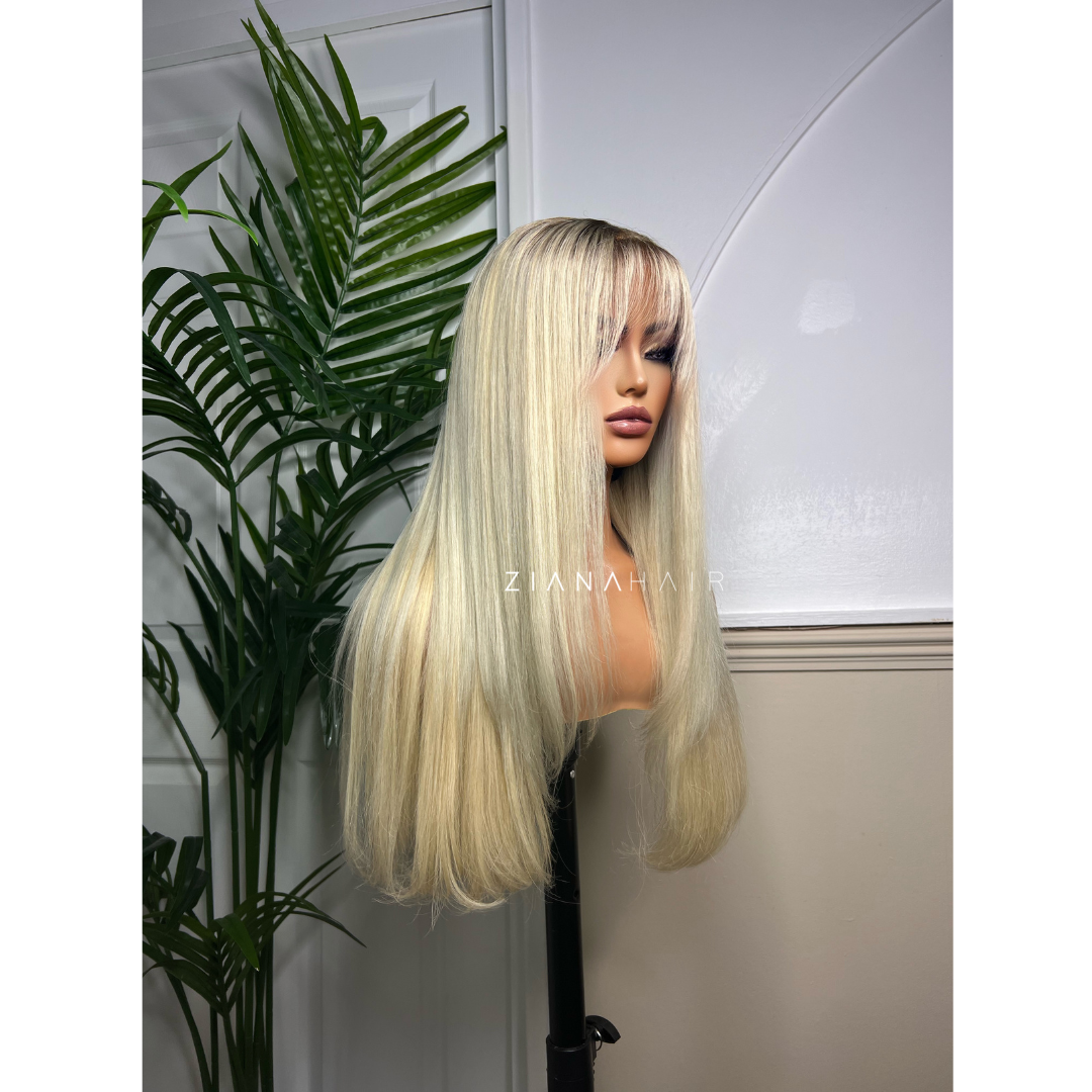 SUNNA - High Quality Russian Human Hair Wig With HD Lace 5*5 closure, Wispy Fringe and Layers