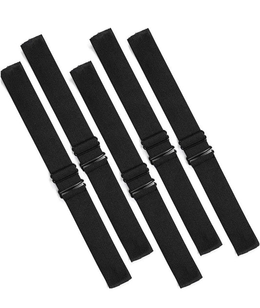 7pc Black Adjustable Wig Band Straps Elastic Bands for Wigs Cap Accessories